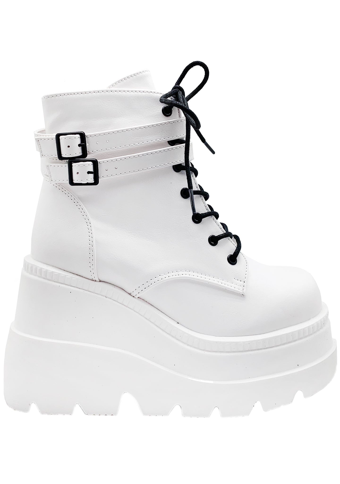 Shop Demonia Shaker Platform Boots in White at LAStyleRush.com – LA ...