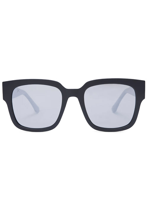 Brea Sunglasses in Black/Grey Mirror