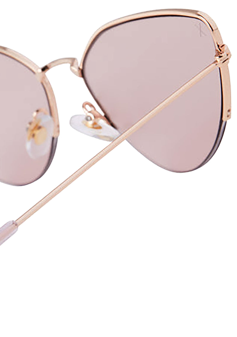 fairfax cateye sunglasses, shiny gold & rose pink tint