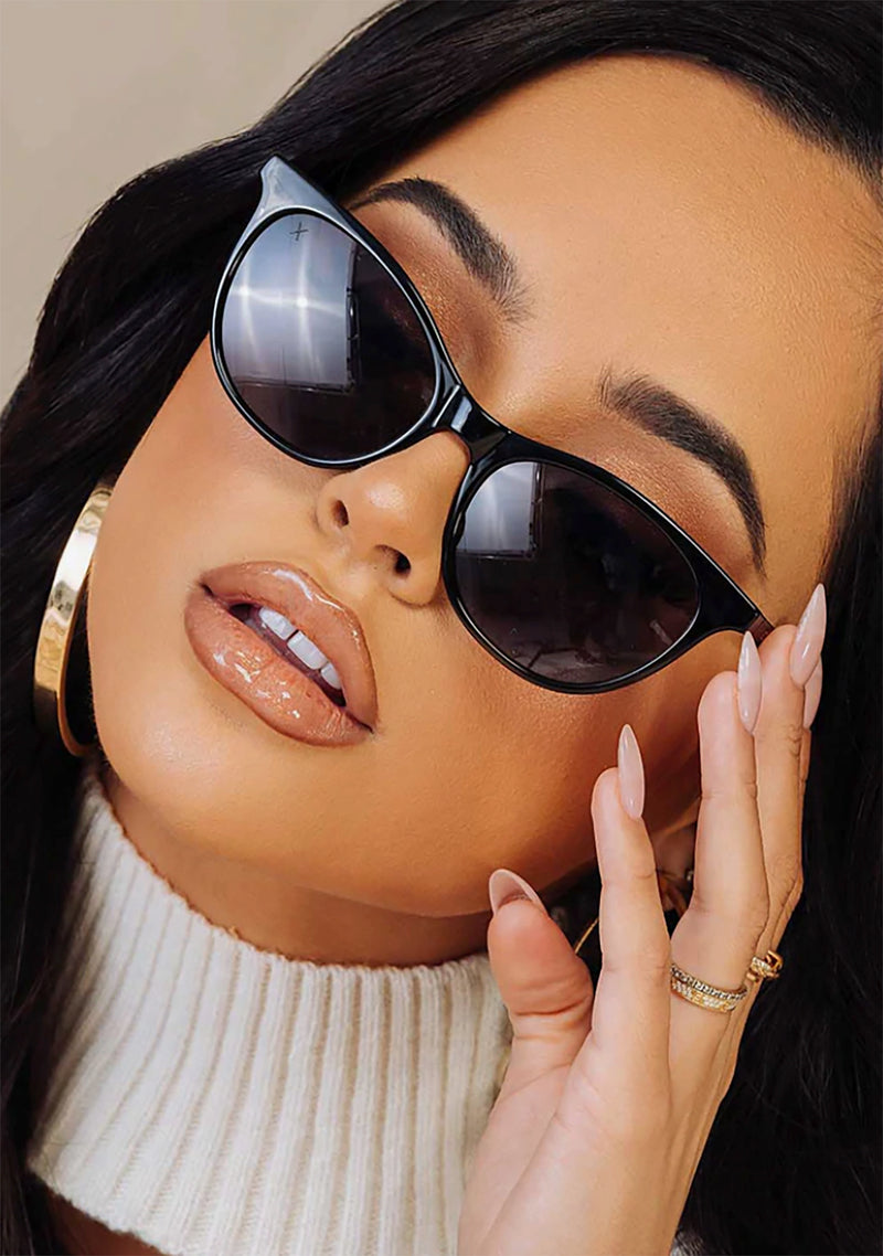 X Becky G The G Sunglasses in Black/Grey