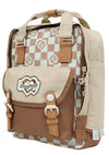 Kaleido Series Macaroon Mini Backpack in Mushroom Checked