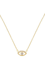 All Knowing Eye Crystal 18k Gold Plated Necklace