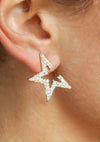 Star Light Crystal Statement Earrings in Gold