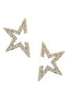 Star Light Crystal Statement Earrings in Gold