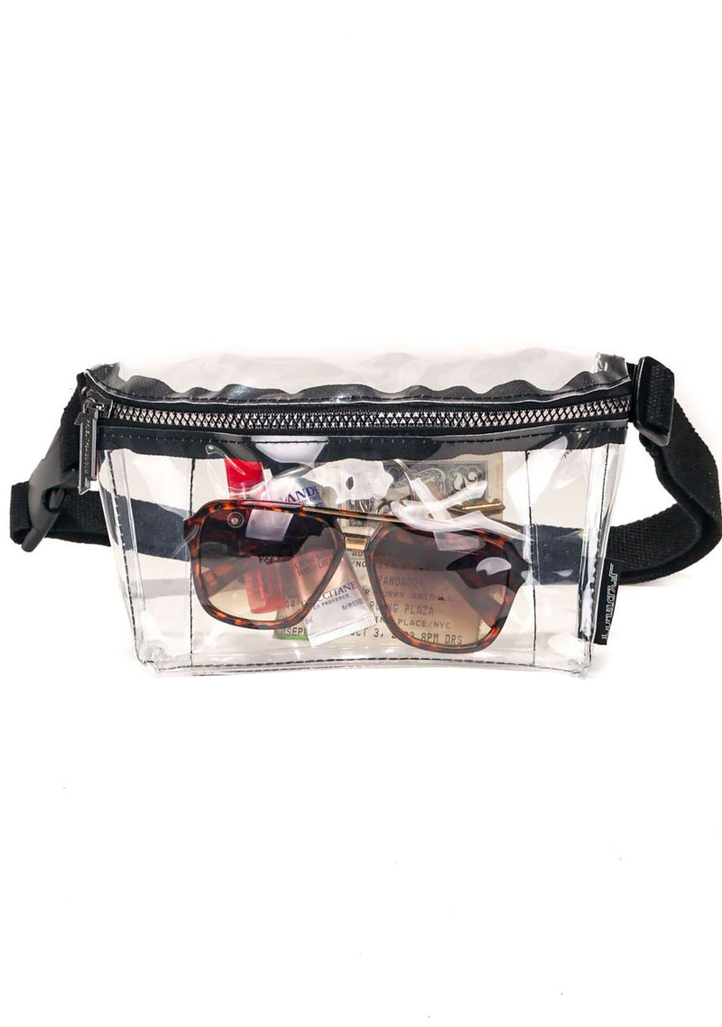 Fydelity Ultra Slim Crystal Clear Bag Policy Fanny Pack Belt Bags