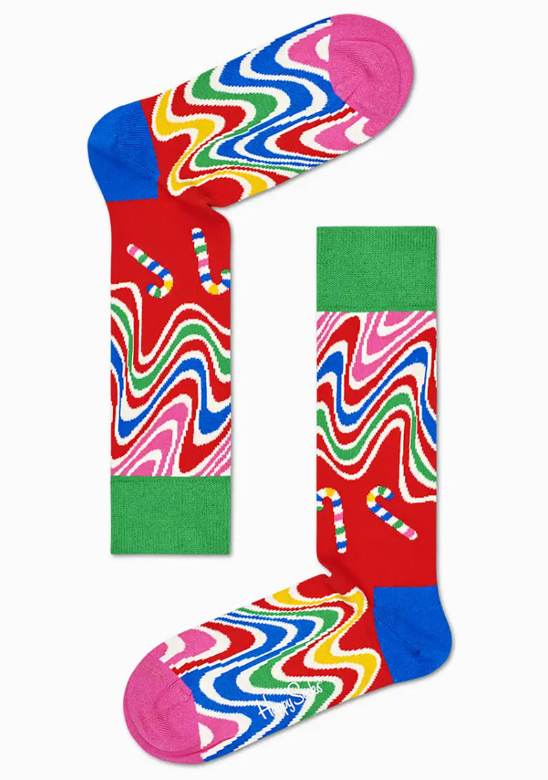 Psychedelic Candy Cane Socks Gift Box Set