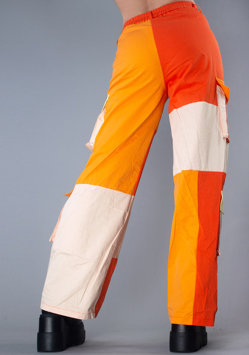 Booyah Color-Block Cargo Wide Leg Pants