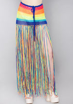 Rainbow Thrillz Crochet Fringe Skirt