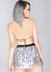 X LASR Exclusive Knives Out Blade Sequin Harness Short Gypsy Skirt