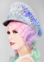 Blue Skyy Sequin Captain Hat