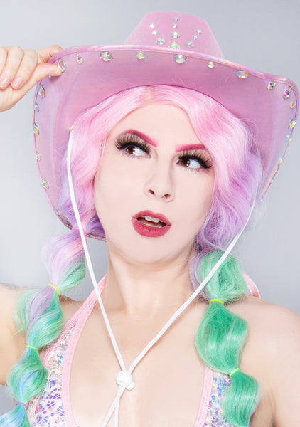 LASR | Shop LASR Rhinestone Cowgirl Opalescence Festival Hat  display picture 2