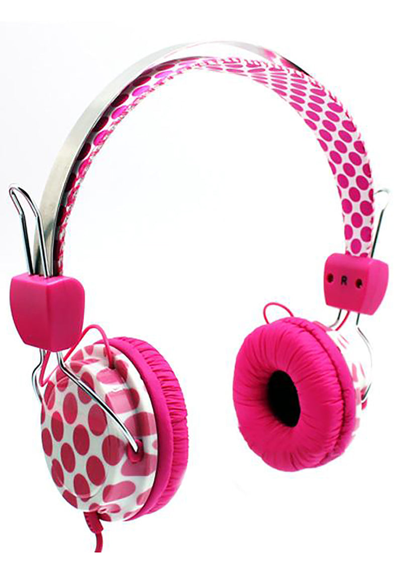Pink Dots Stereo Headphones