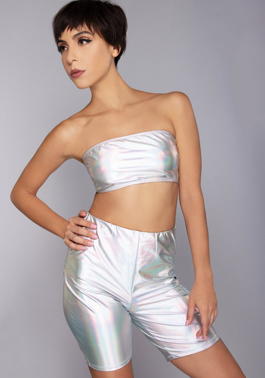 LEG AVENUE Shop Leg Avenue Liquid Frost Biker Shorts Set at LAStyleRush LA Style Rush