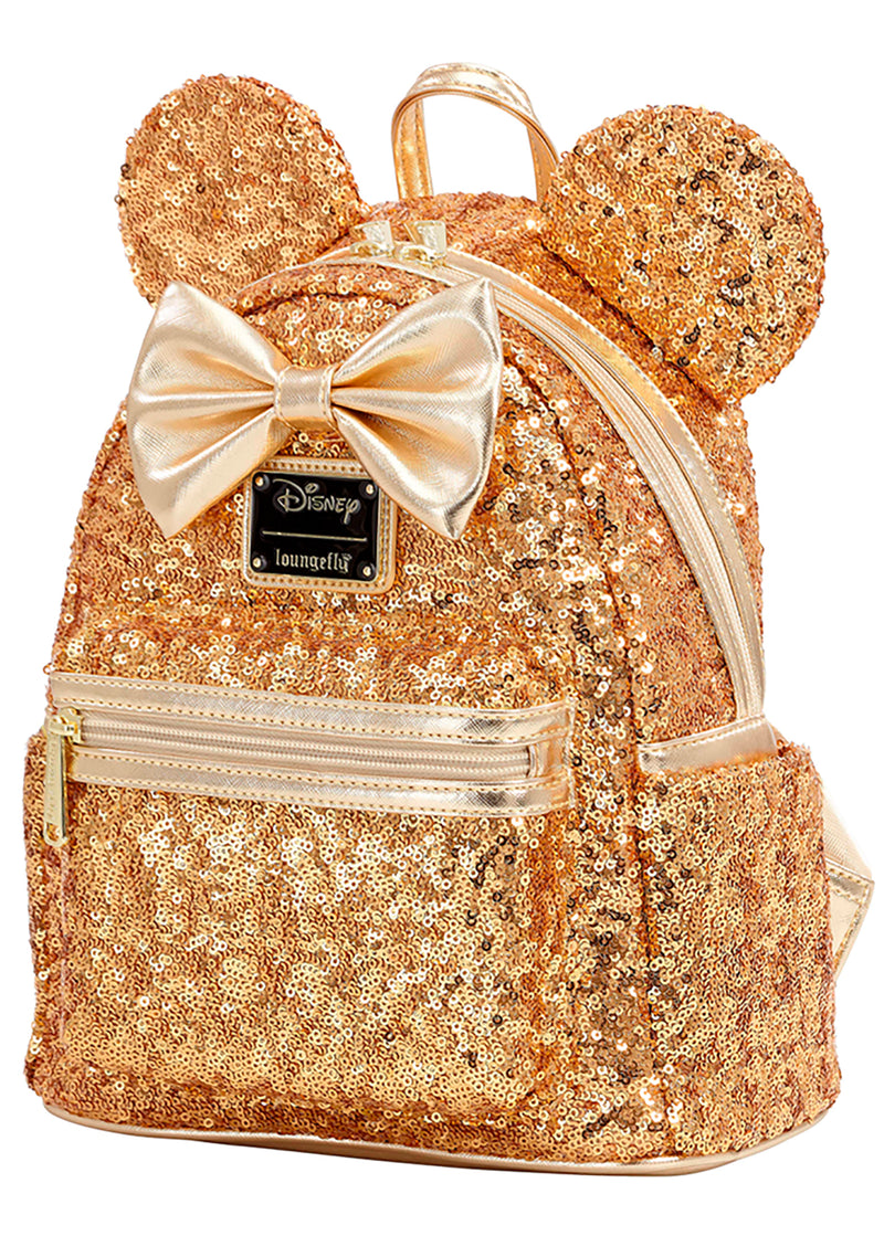 X LASR Exclusive Disney Yellow Gold Sequin Minnie Mini Backpack