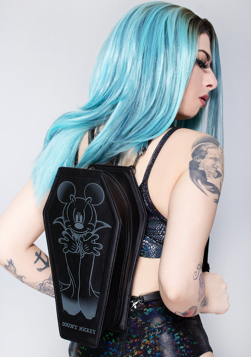 Loungefly Count Mickey Mouse Mini Backpack Coffin Vampire Crossbody