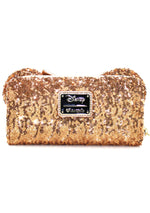 Loungefly X Disney LASR Exclusive Yellow Gold Sequin Minnie Ears Zip Around Wallet