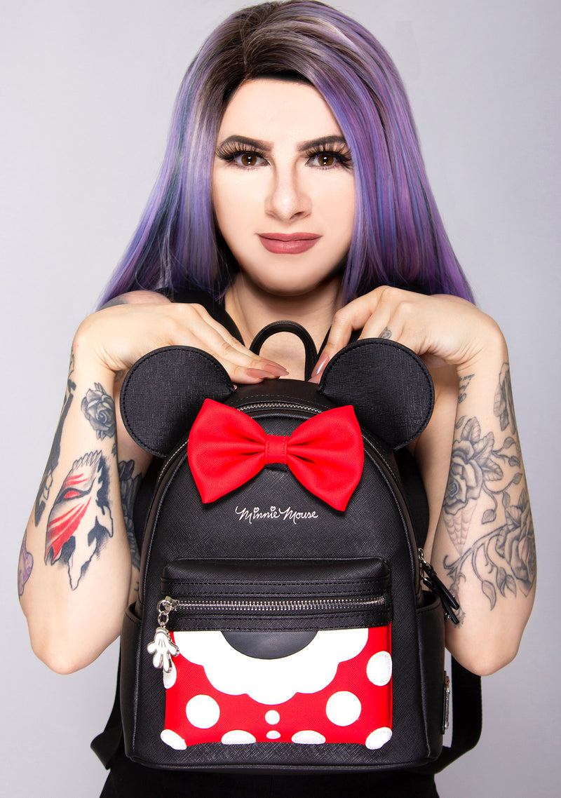 disney's minnie mouse red bow mini backpack X LASR Exclusive Disney Minnie Mouse Dress Mini Backpack