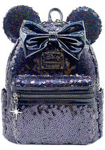 Disney Celestial Dreams Black Holographic Sequin Minnie Mini Backpack