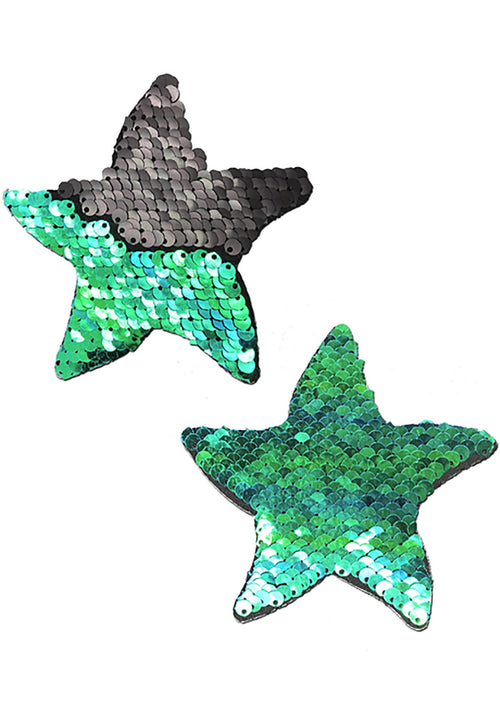 Pastease Starfish Flip Sequin Sea Star Nipple Pasties in Black/Opal