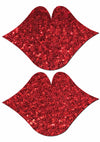 Pastease Kisses Glittering Lip Nipple Pasties in Red