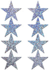 Pastease Body Minis Silver Glitter Star Nipple & Body Pasties 8PK Set