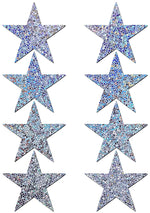 Pastease Body Minis Silver Glitter Star Nipple & Body Pasties 8PK Set