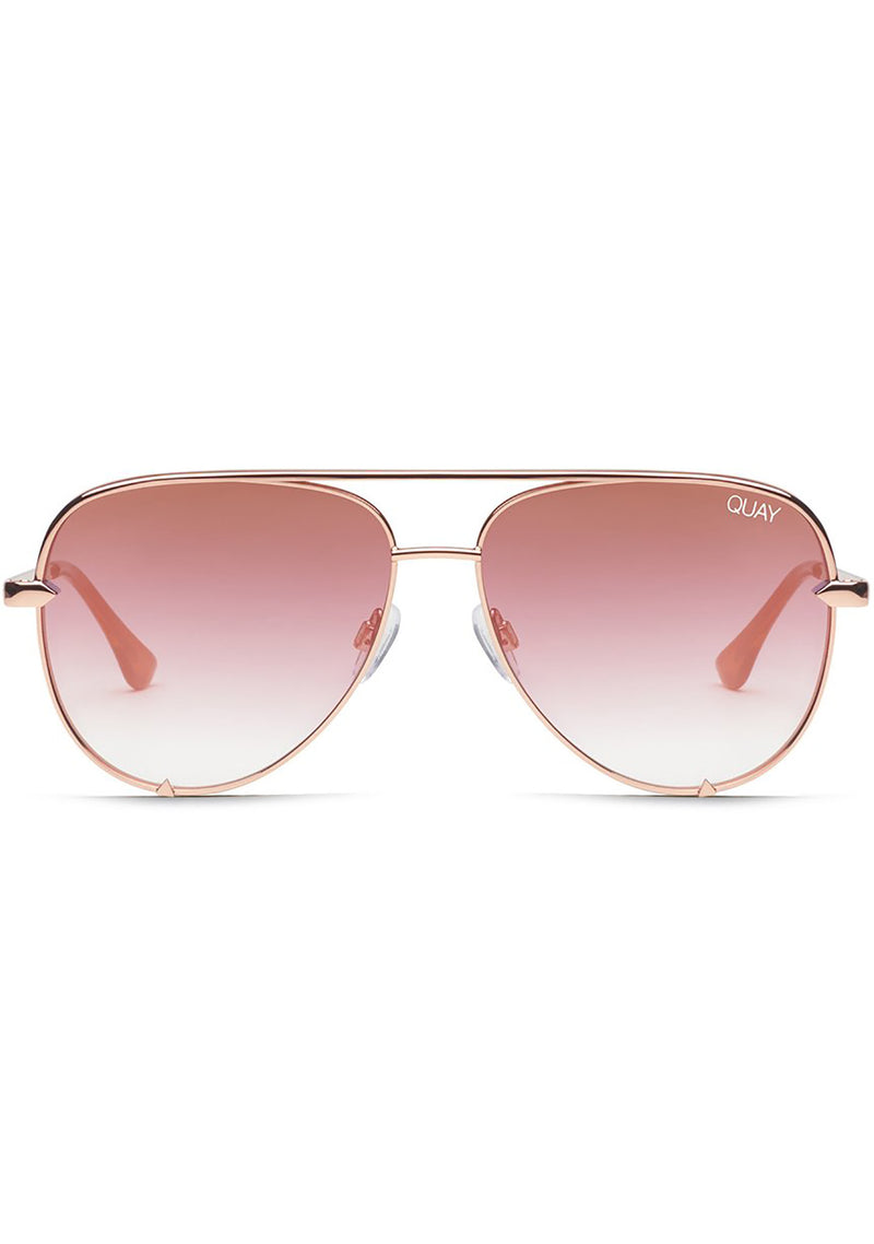 Quay Australia X Desi Perkins High Key Sunglasses in Rose/Copper Fade