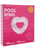 Pink Heart Glitter Pool Ring