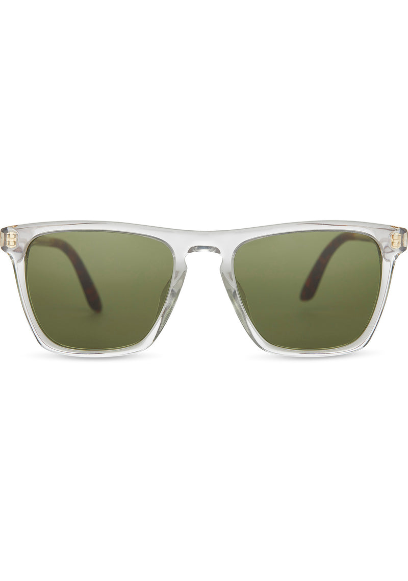 TOMS Dawson Sunglasses in Crystal Clear/Bottle Green