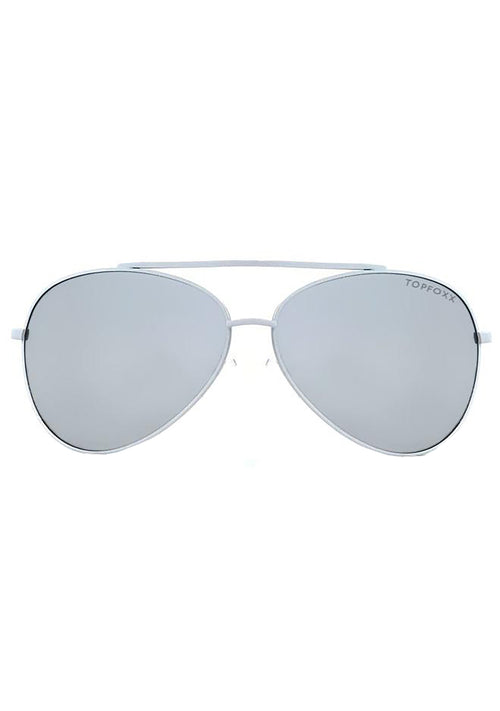 Amelia Sunglasses in White Silver