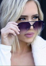 Megan 2 Narrow Sunglasses in Black Fade