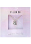 Wanderlust + Co Emoji Unicorn Necklace in Silver