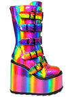 Dune Alien Platform Boots in Metal Rainbow