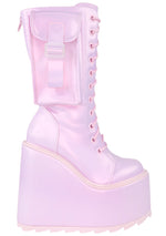 Dune Desert Platform Boots in Pearl Pink