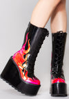 Dune Lace Up Flame in Black/Red