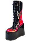 Dune Lace Up Flame in Black/Red
