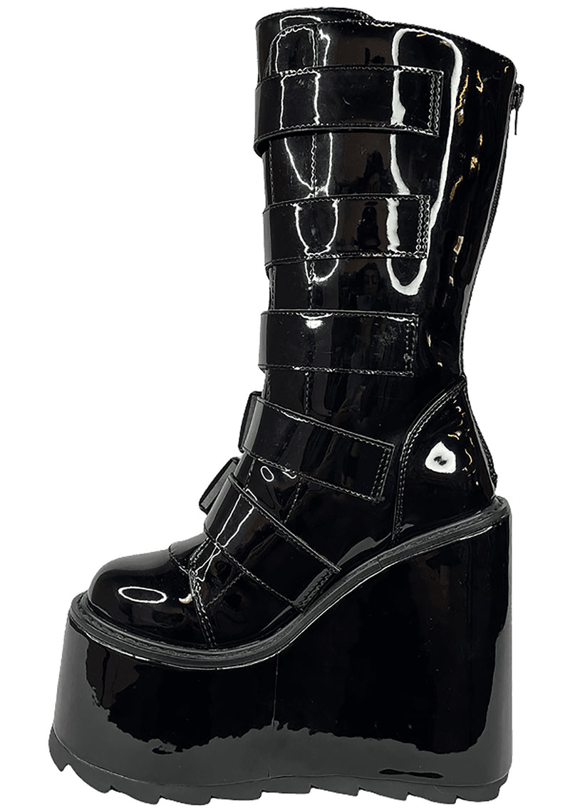 Dune Techno Platform Boots in Black