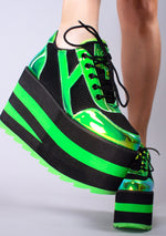 Karazii Platform Sneakers in Black Green