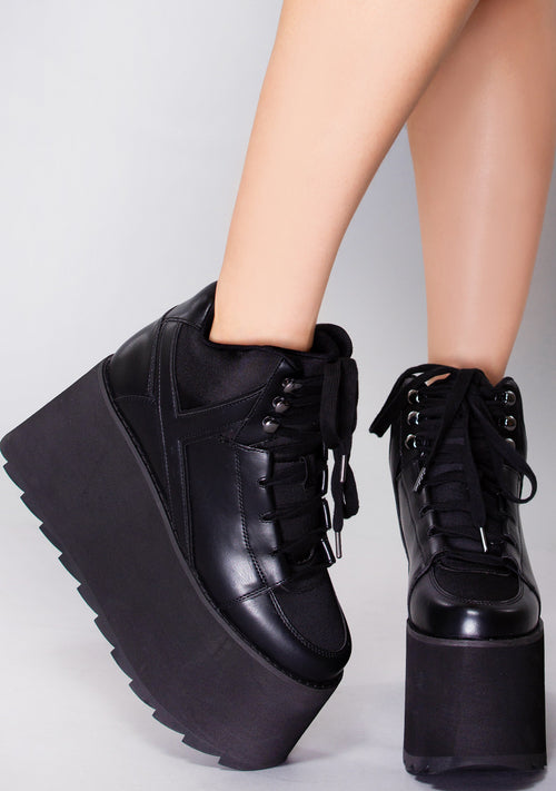 Qozmo Hi 2 Platform Sneakers in Black