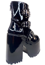 Smash Strapped Platform Boots in Black/Silver