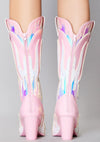 Space Cowgirl Flame Boots in Pink Atlantis