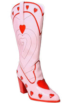 Space Cowgirl Heart Boots in Pink Red