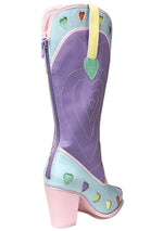 Space Cowgirl Heart Boots in Pastel