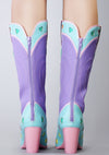 Space Cowgirl Heart Boots in Pastel