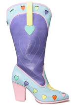 Space Cowgirl Heart Boots in Pastel