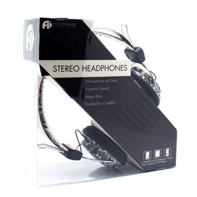 Black Paisley Stereo Headphones 
