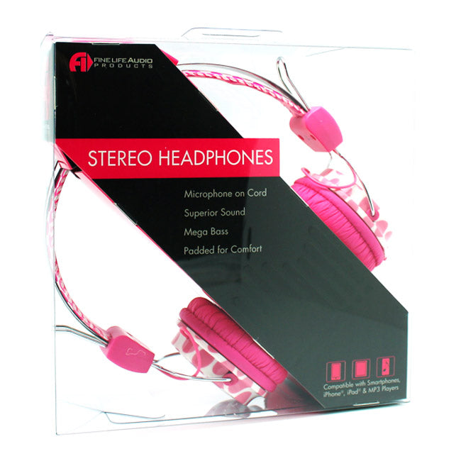 Pink Dots Stereo Headphones