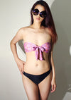 Lolli Swim Creamsicle Front Tie Bandeau Bikini Top in Seashell