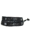 X Katie Soleil Melody Double Wrap Beaded Bracelet in Black